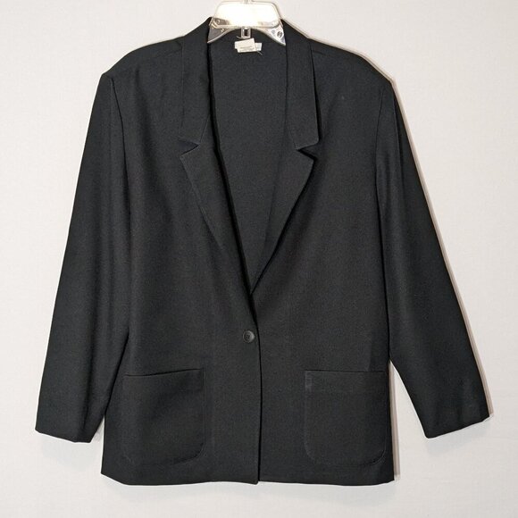 DONNKENNY Vintage Black Blazer; Long Sleeves; One Button; Pockets; Size 18 - Picture 1 of 5